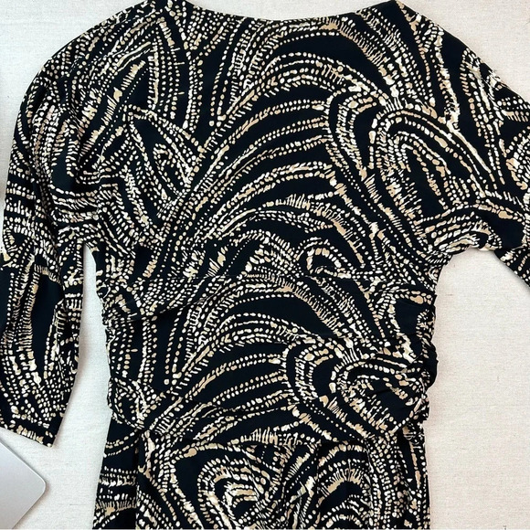 Vintage Evan Picone Faux Wrap Dress Size 12, V-Neck, Midi, Lightweight, Summer - Picture 6 of 11